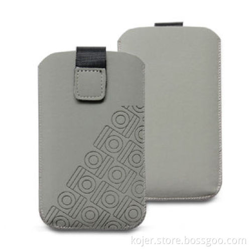 Mobile Phone Pouch for Apple's iPhone 4, w/ Retractable Pull-tab Combined with Hook-and-Loop Closure
